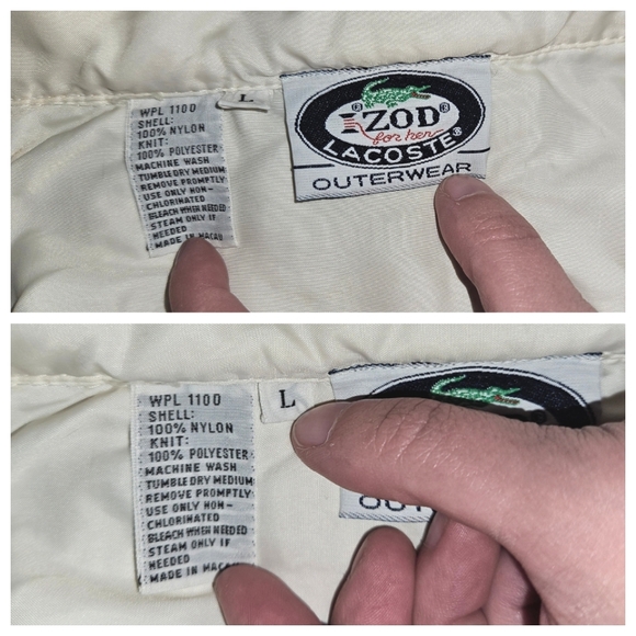 Vintage Lacoste | Albino Gator Logo | Nylon | Windbreaker | White | 90s Vtg - Picture 15 of 16